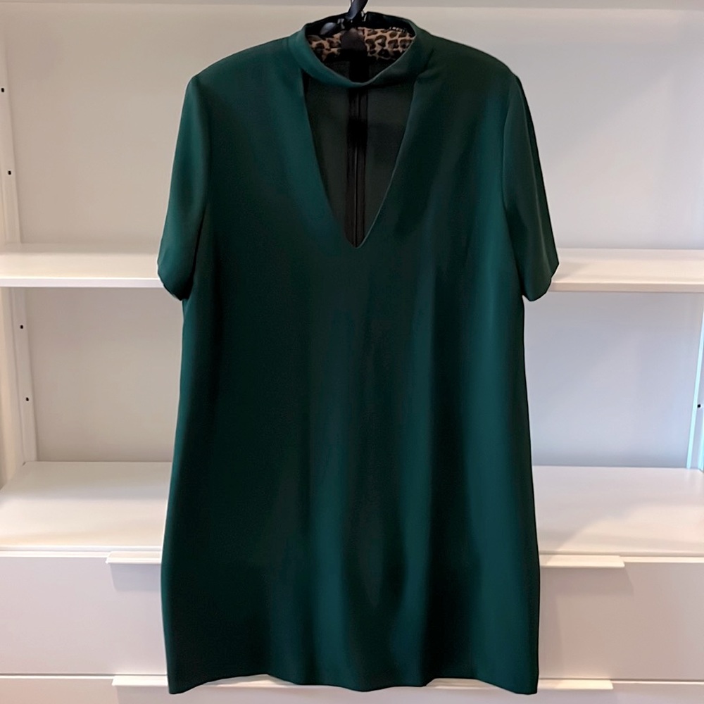 Zara Woman, mod cutout v-neck mini dress with built in choker. Medium.